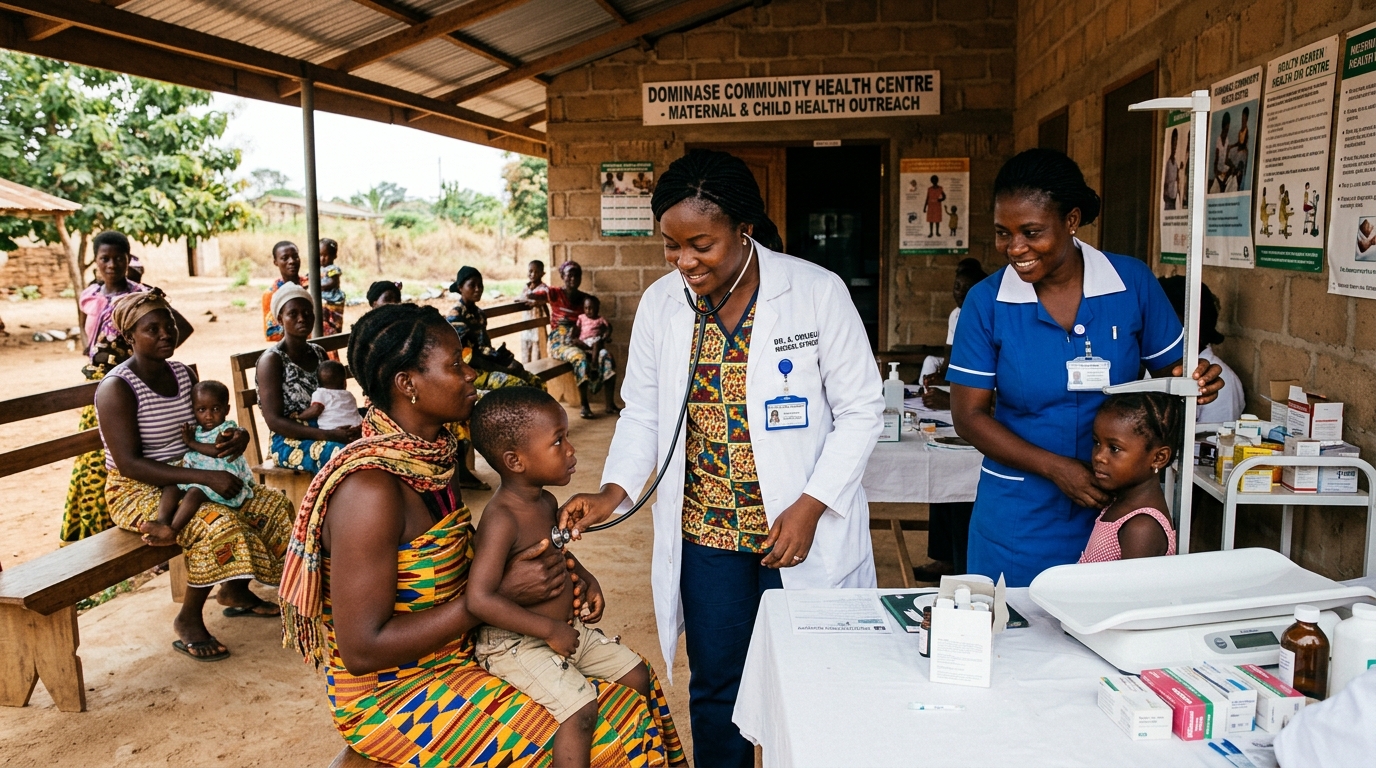 Rural clinic health outreach in Ghana