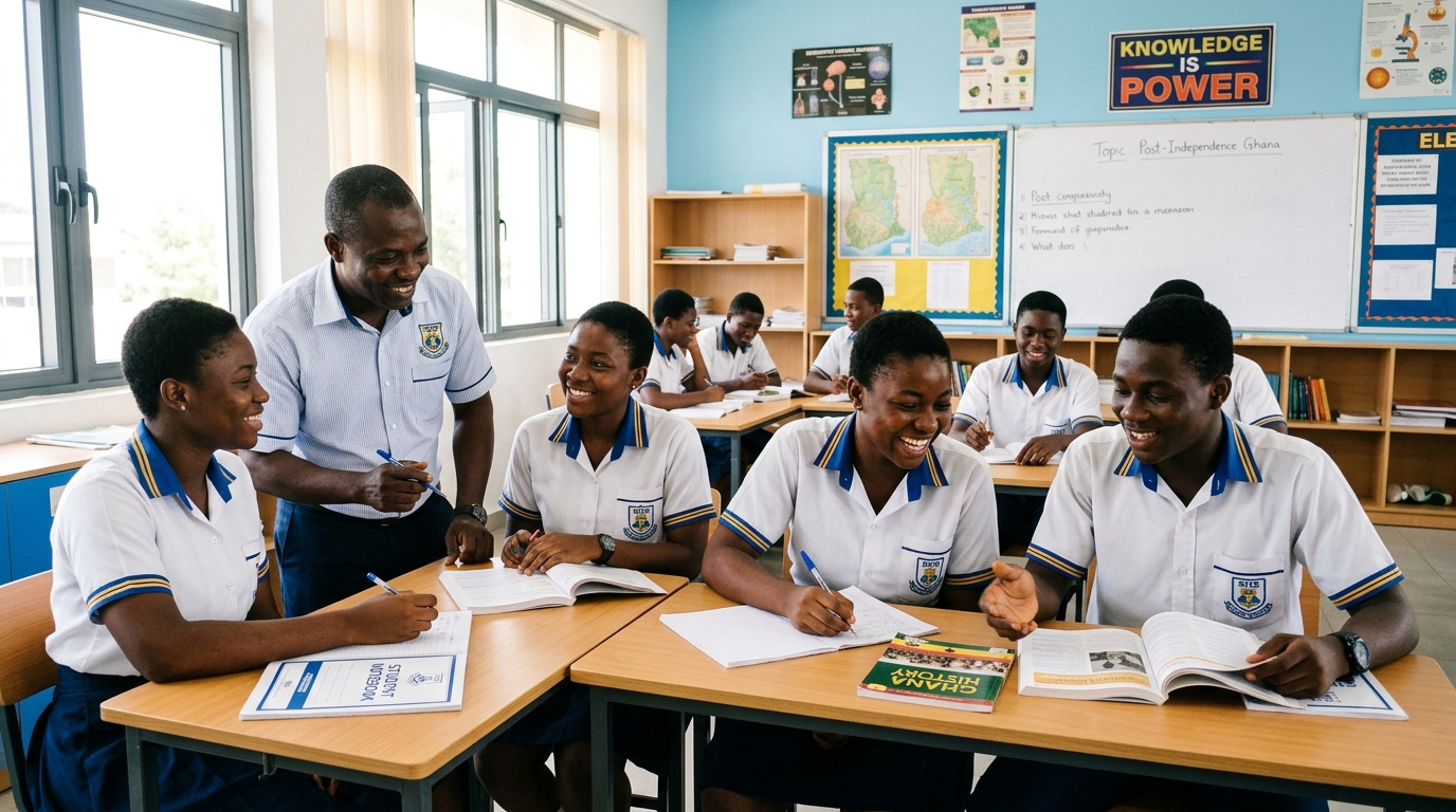 Students in a Ghanaian senior high school classroom